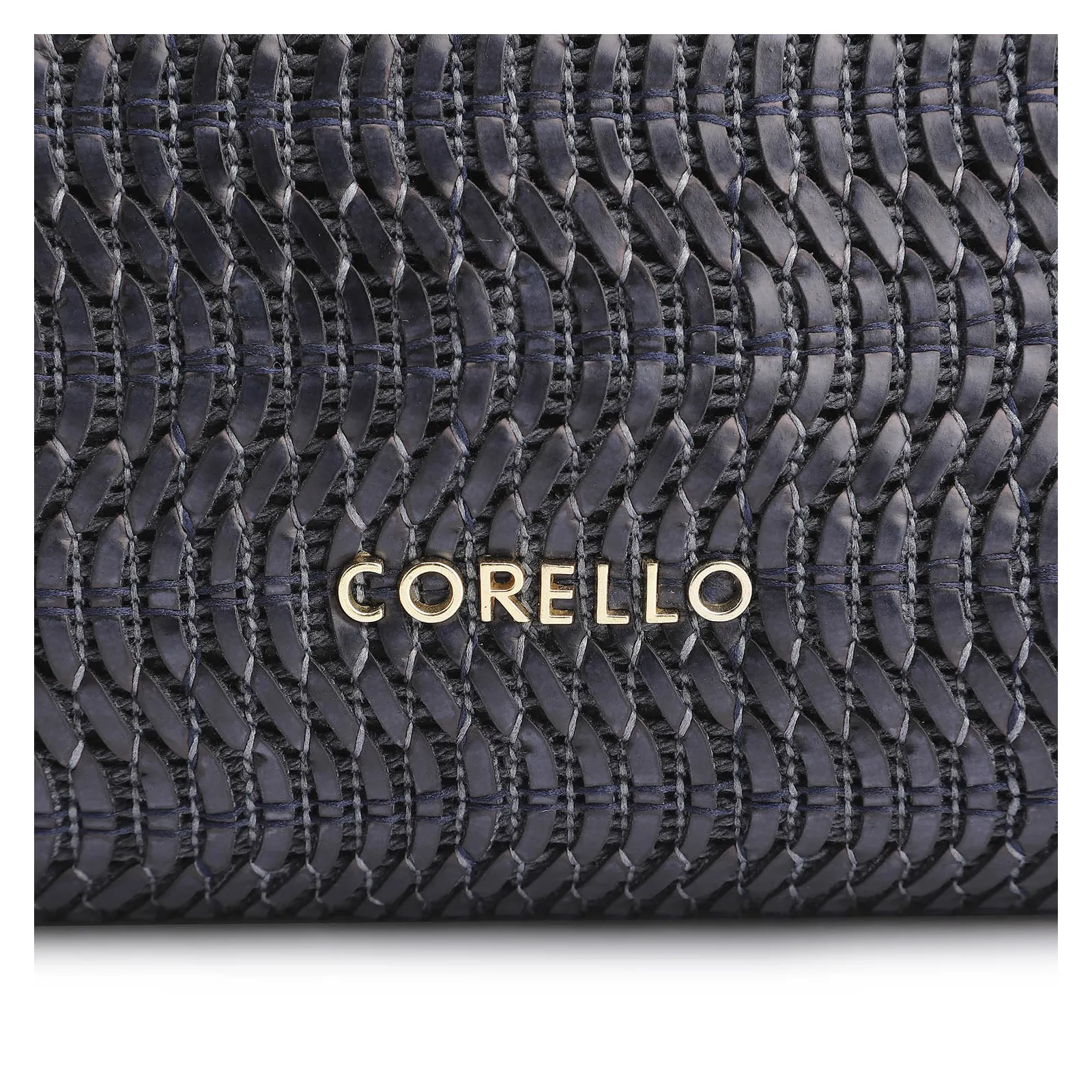 Bolsa De Mão Couro Azul/Alt Tramado Azul