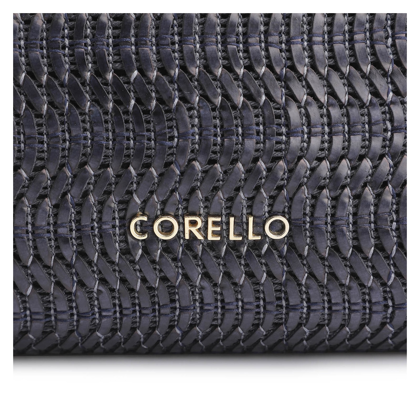 Bolsa De Mão Couro Azul/Alt Tramado Azul