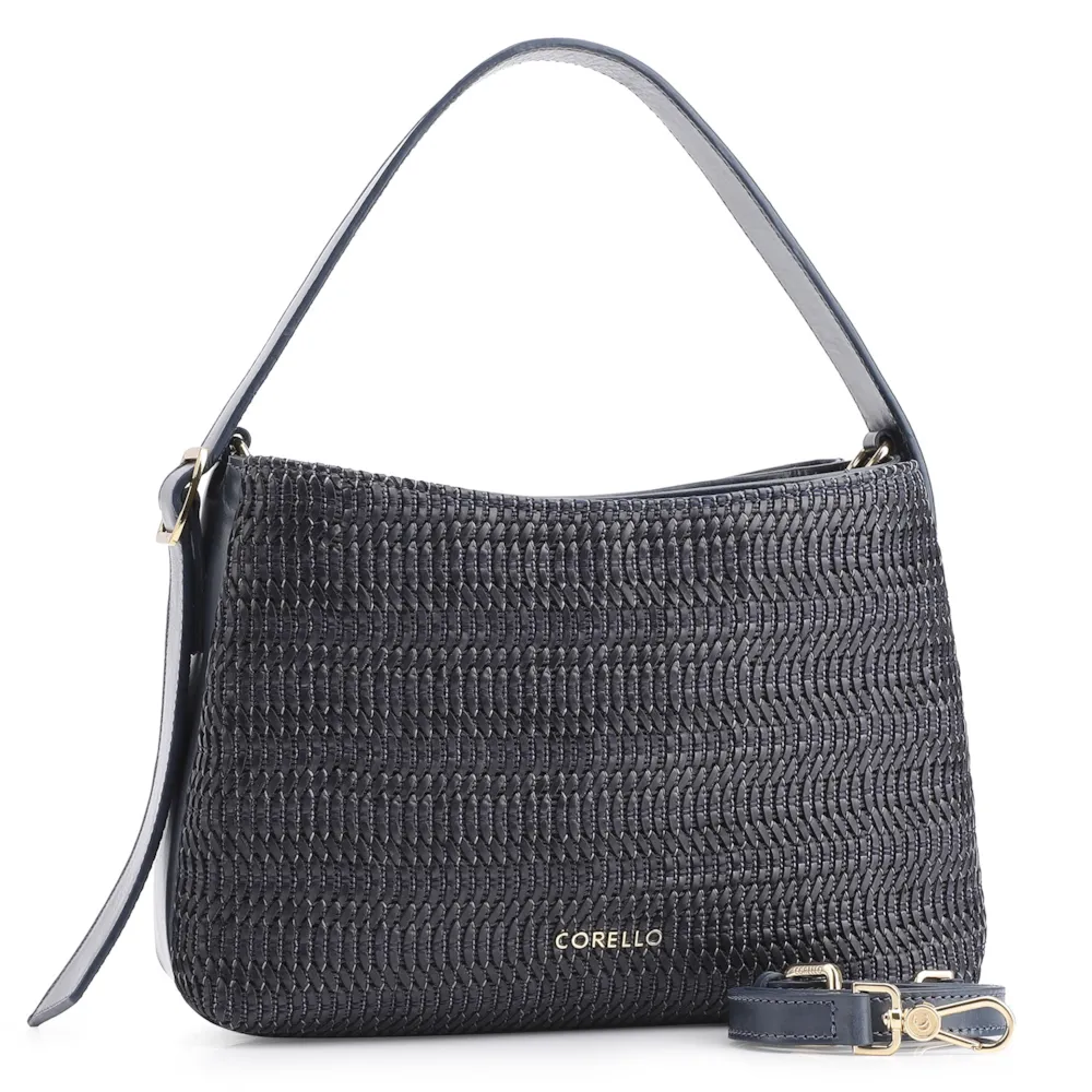 Bolsa De Mão Couro Azul/Alt Tramado Azul - imagem 2