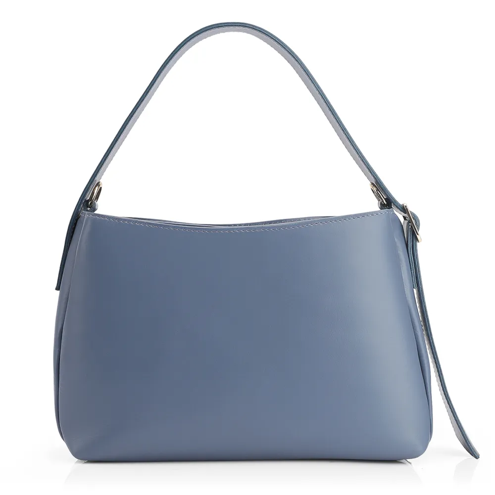 Bolsa De Mão Couro Azul/Alt Tramado Azul Claro - imagem 3