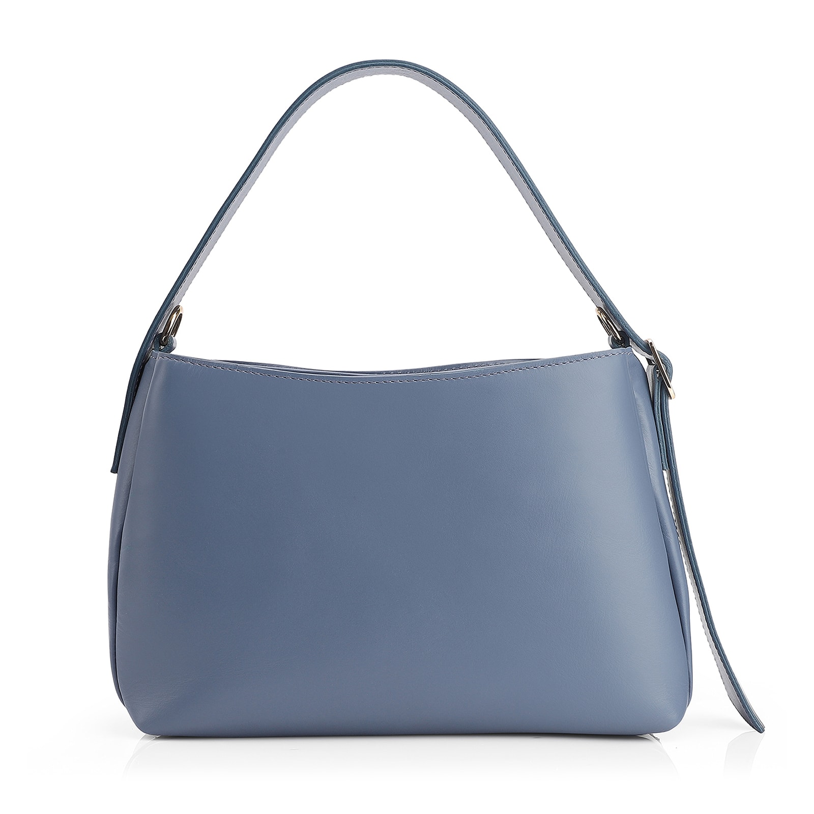 Bolsa De Mão Couro Azul/Alt Tramado Azul Claro