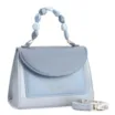 Bolsa De Mão Couro Azul Claro - imagem 3