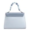 Bolsa De Mão Couro Azul Claro - imagem 4