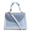 Bolsa De Mão Couro Azul Claro - imagem 1