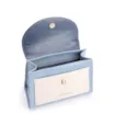 Bolsa De Mão Couro Azul/Couro Off White - imagem 4