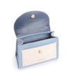 Bolsa De Mão Couro Azul/Couro Off White - imagem 4
