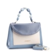 Bolsa De Mão Couro Azul/Couro Off White - imagem 2