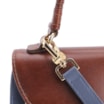 Bolsa De Mão Couro Azul/Marrom/Off White - imagem 5