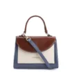 Bolsa De Mão Couro Azul/Marrom/Off White - imagem 1