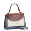 Bolsa De Mão Couro Azul/Marrom/Off White - imagem 2