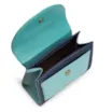 Bolsa De Mão Couro Azul Tricolor - imagem 4