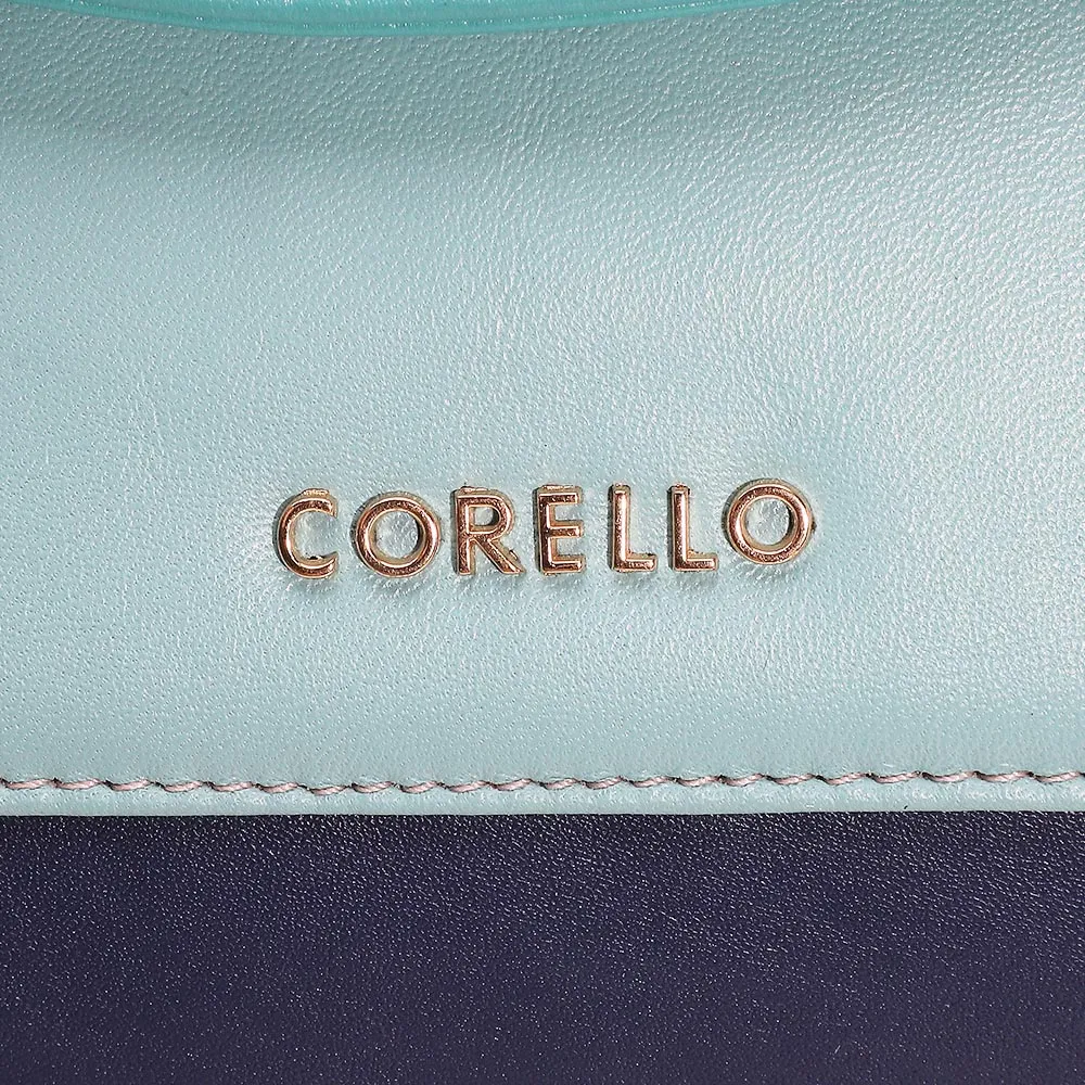 Bolsa De Mão Couro Azul Tricolor - imagem 6