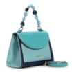 Bolsa De Mão Couro Azul Tricolor - imagem 2
