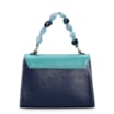 Bolsa De Mão Couro Azul Tricolor - imagem 3