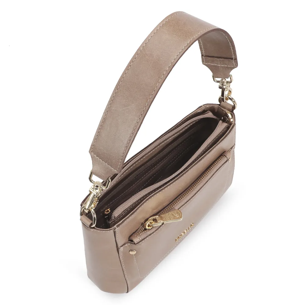 Bolsa De Mão Couro Bege - imagem 4