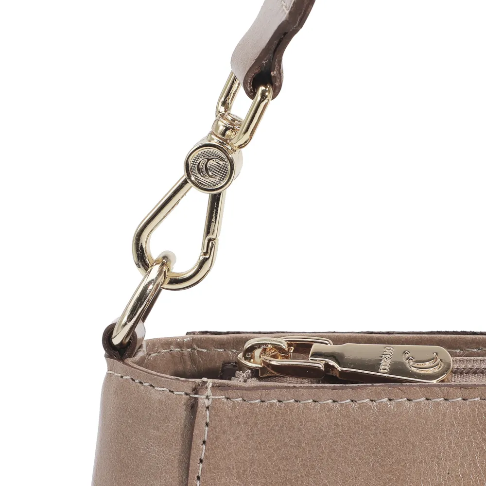 Bolsa De Mão Couro Bege - imagem 5
