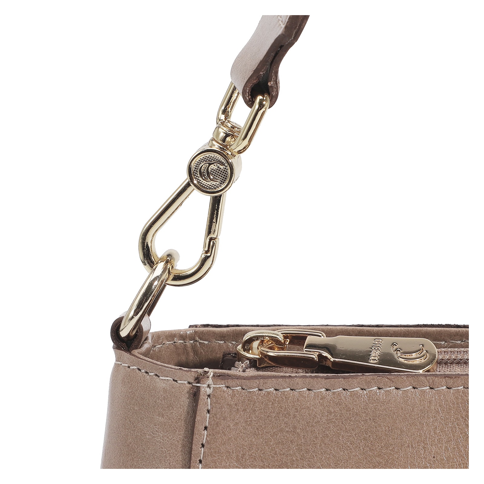 Bolsa De Mão Couro Bege