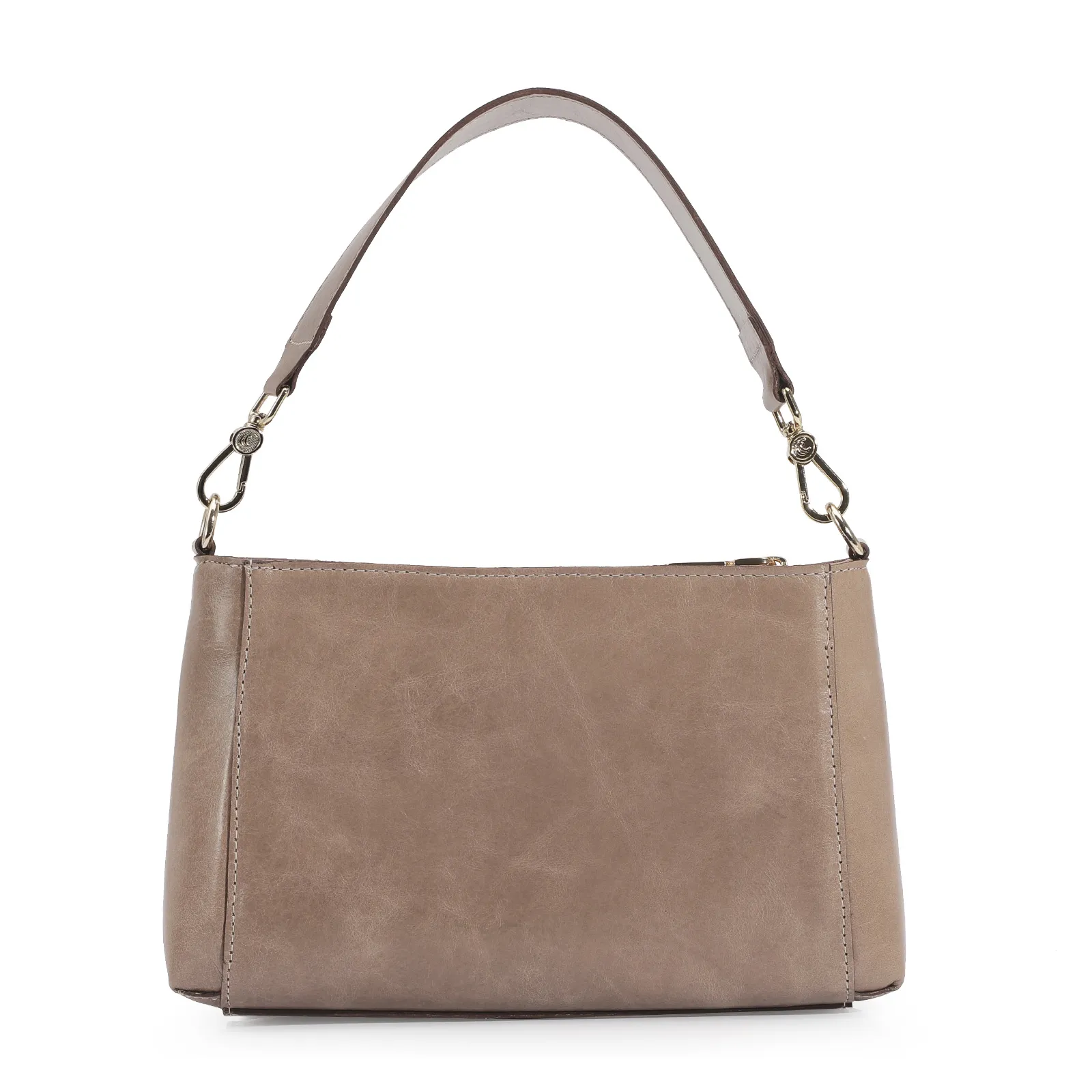 Bolsa De Mão Couro Bege