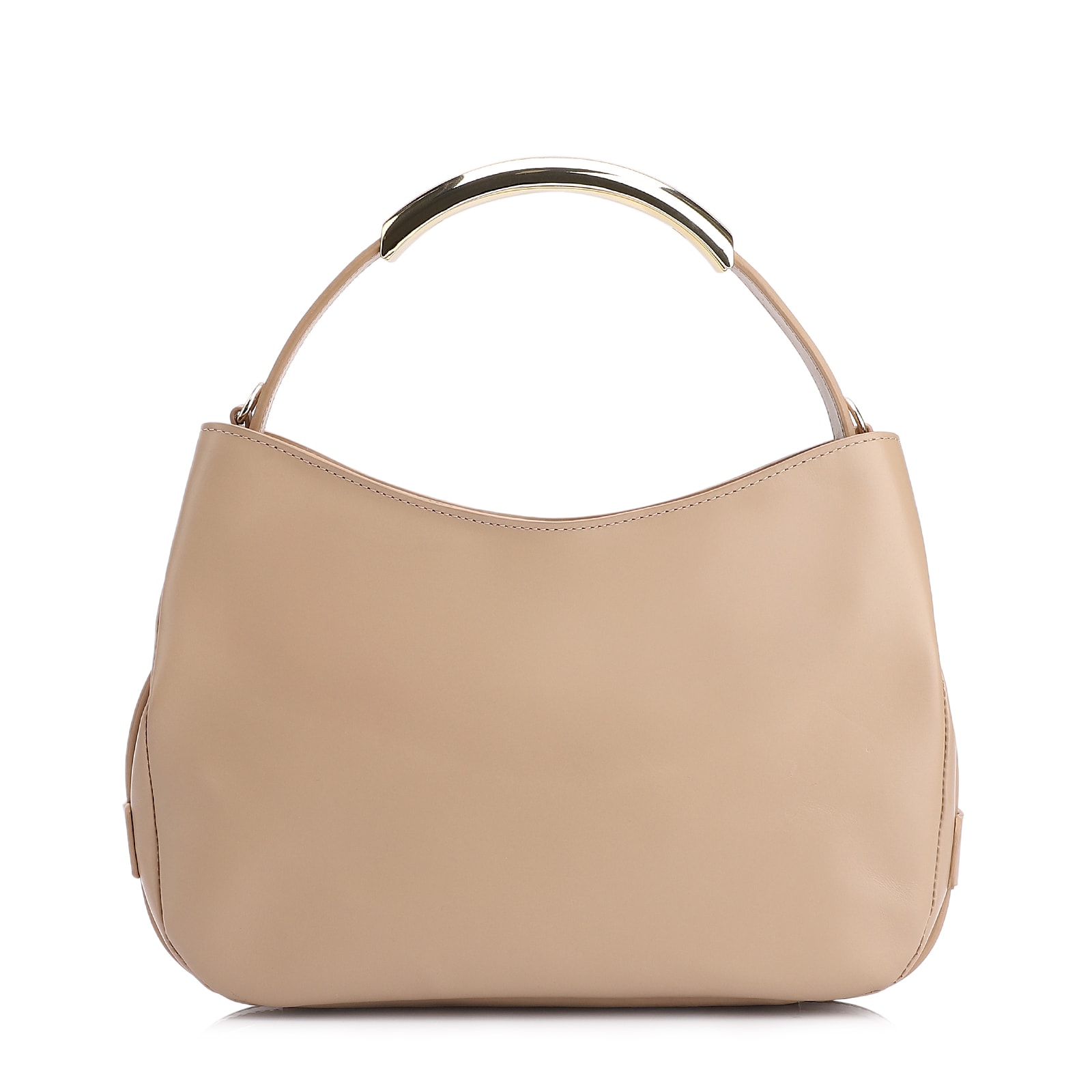 Bolsa De Mão Couro Bege