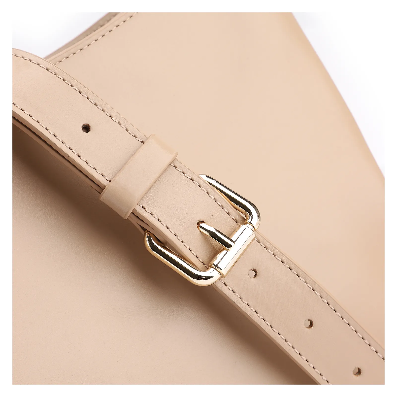 Bolsa De Mão Couro Bege