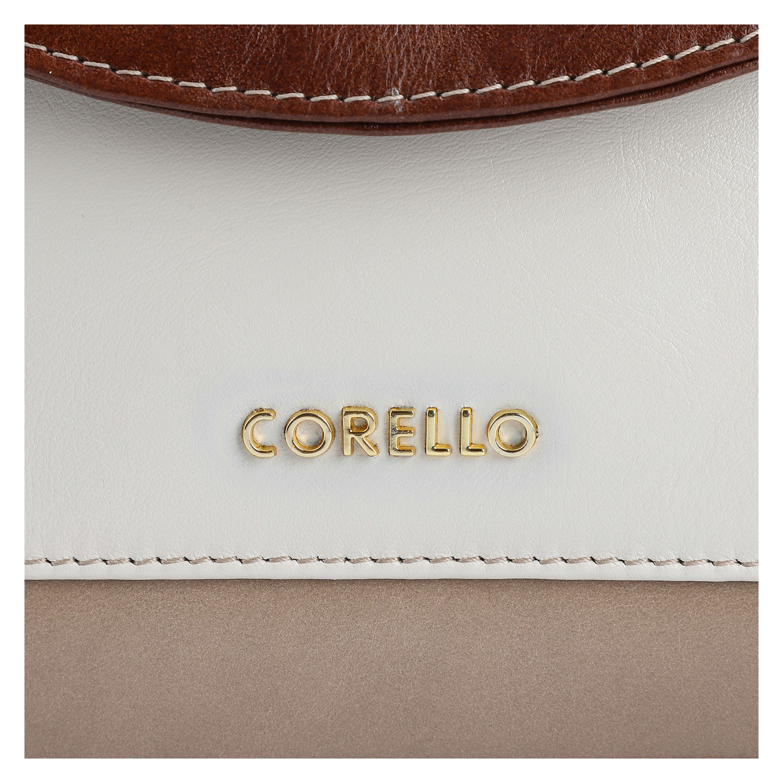 Bolsa De Mão Couro Bege/Couro Marrom