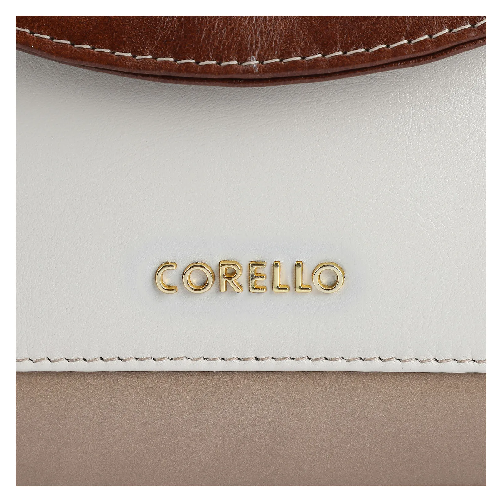 Bolsa De Mão Couro Bege/Couro Marrom