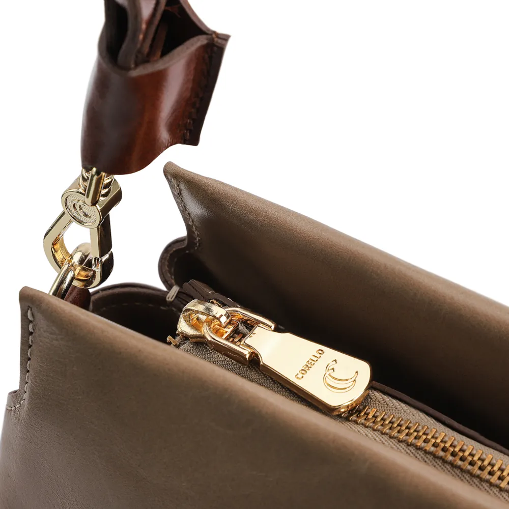 Bolsa De Mão Couro Bege/Marrom - imagem 5
