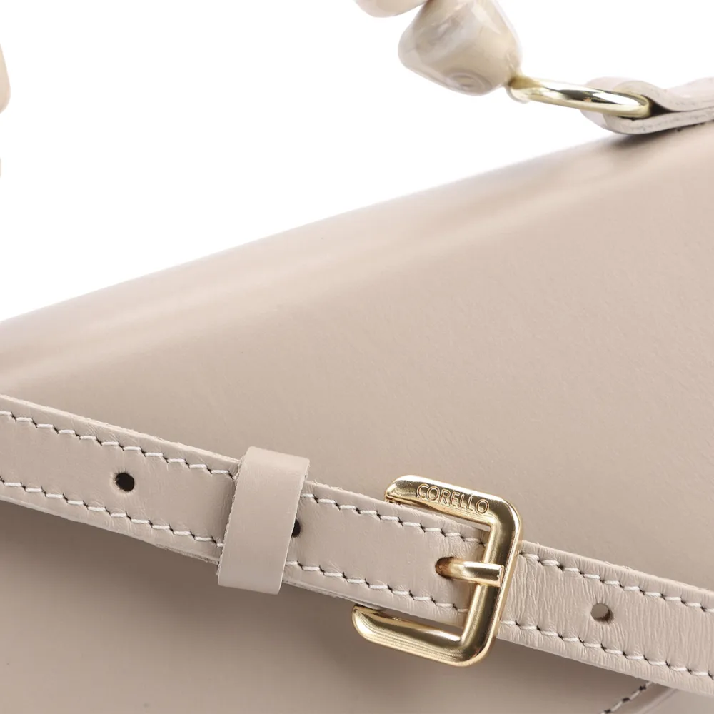 Bolsa De Mão Couro Bege/Off White - imagem 5