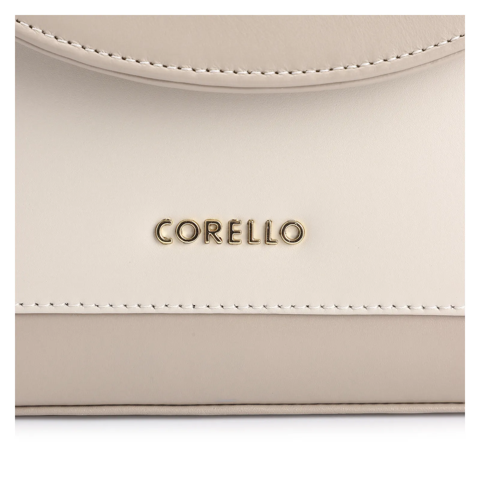 Bolsa De Mão Couro Bege/Off White