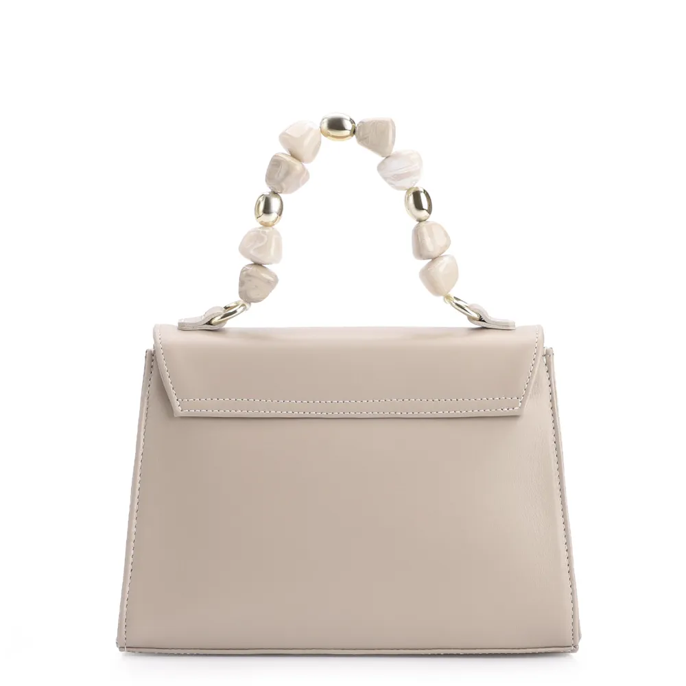 Bolsa De Mão Couro Bege/Off White - imagem 3