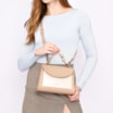 Bolsa De Mão Couro Bege/Off White - imagem 2