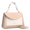 Bolsa De Mão Couro Bege/Off White - imagem 3