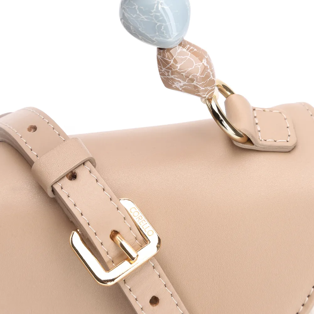 Bolsa De Mão Couro Bege/Off White - imagem 6