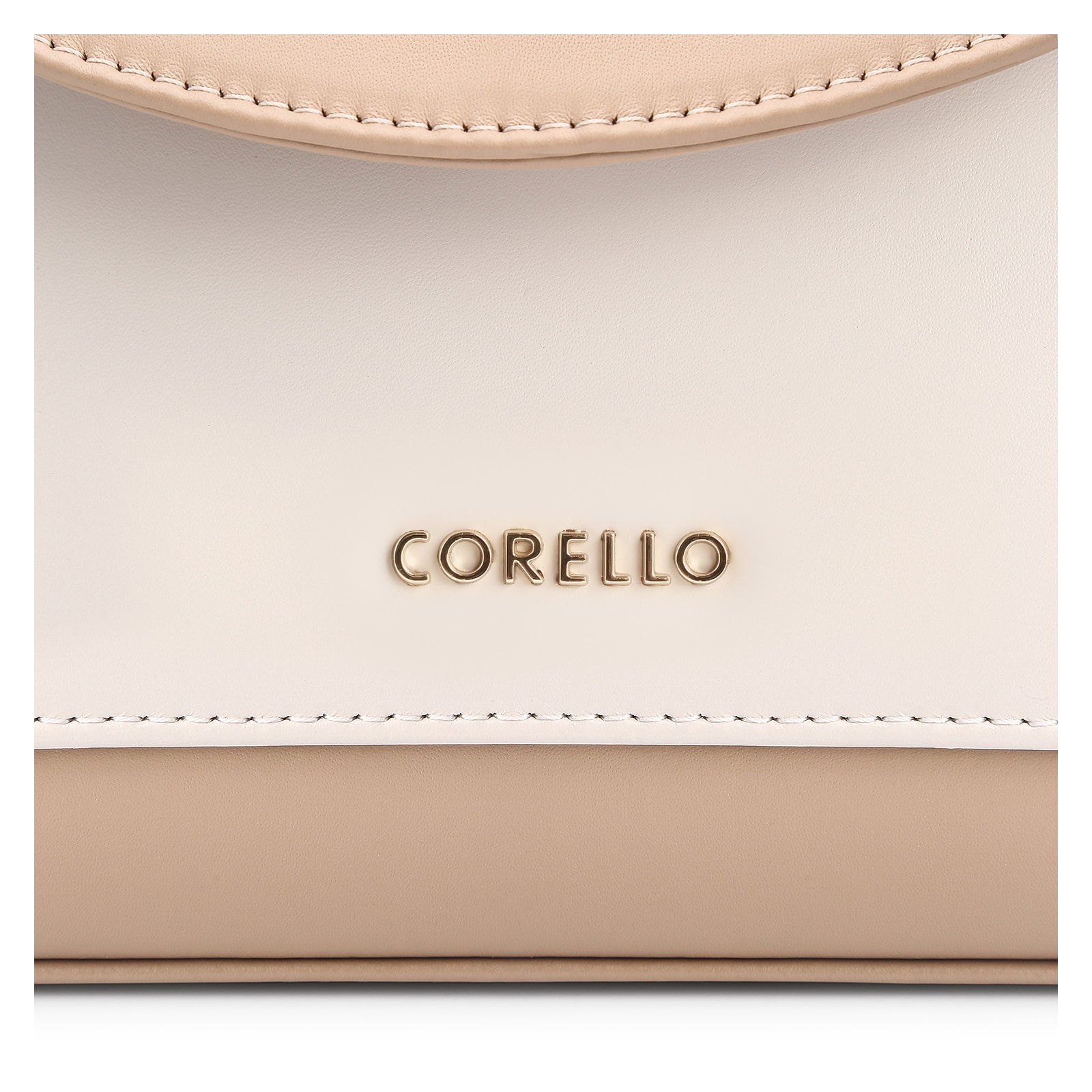 Bolsa De Mão Couro Bege/Off White