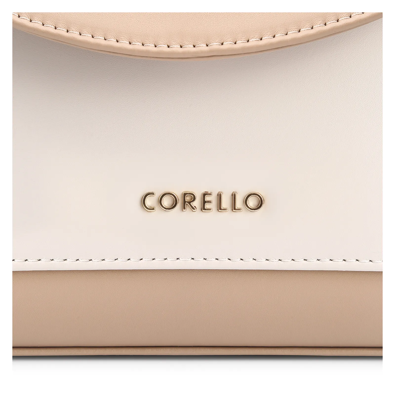 Bolsa De Mão Couro Bege/Off White