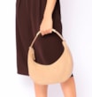 Bolsa De Mão Couro Camurça/Couro Bege - imagem 2