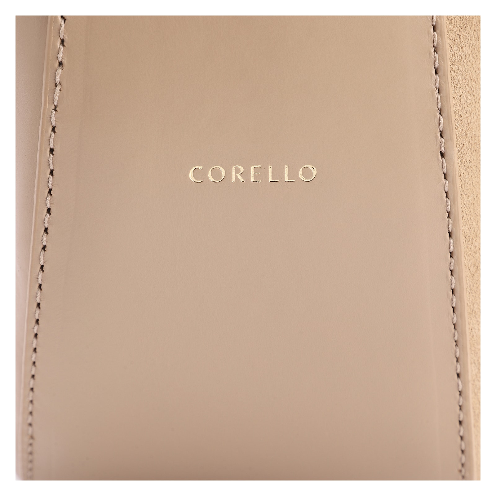 Bolsa De Mão Couro Camurça/Couro Bege