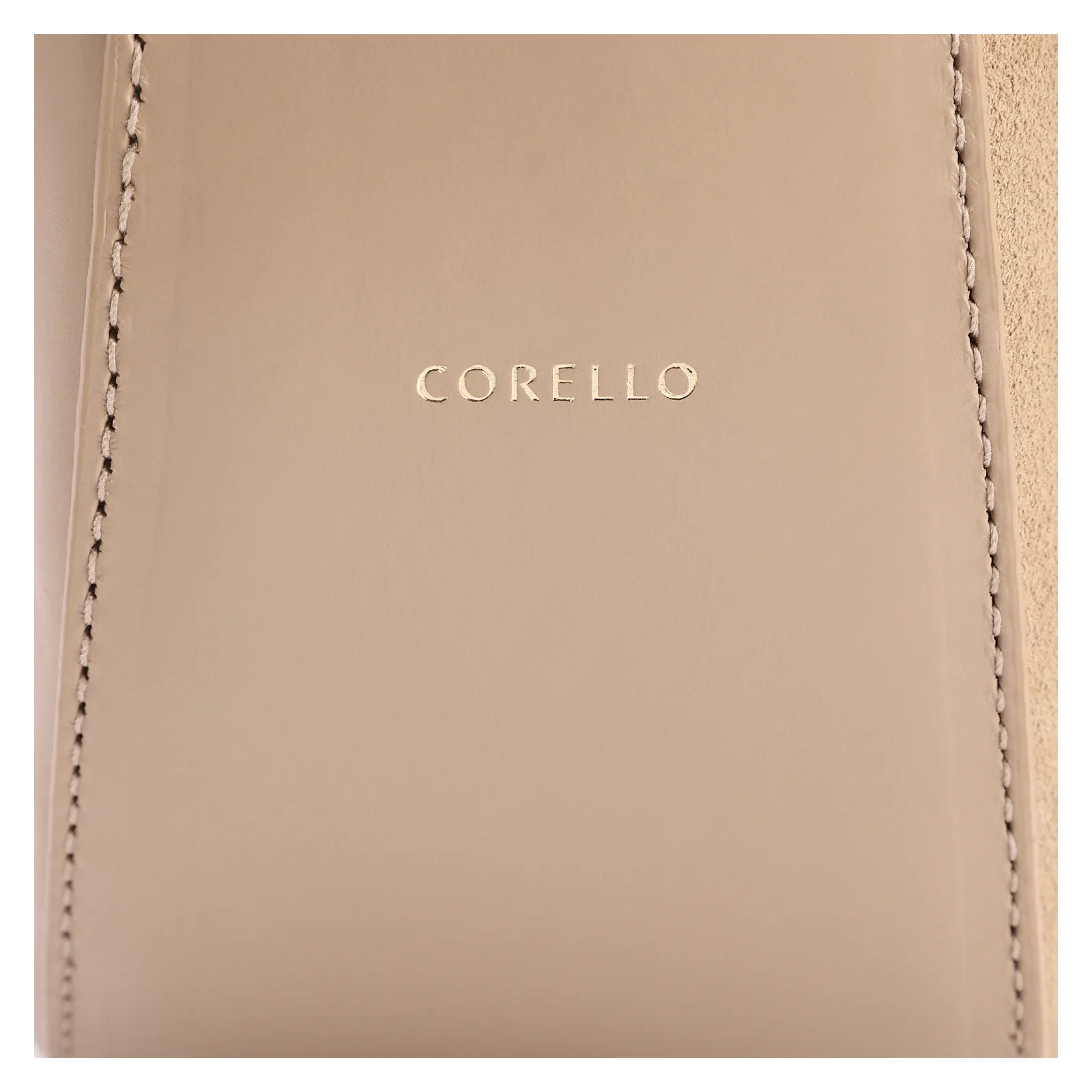 Bolsa De Mão Couro Camurça/Couro Bege