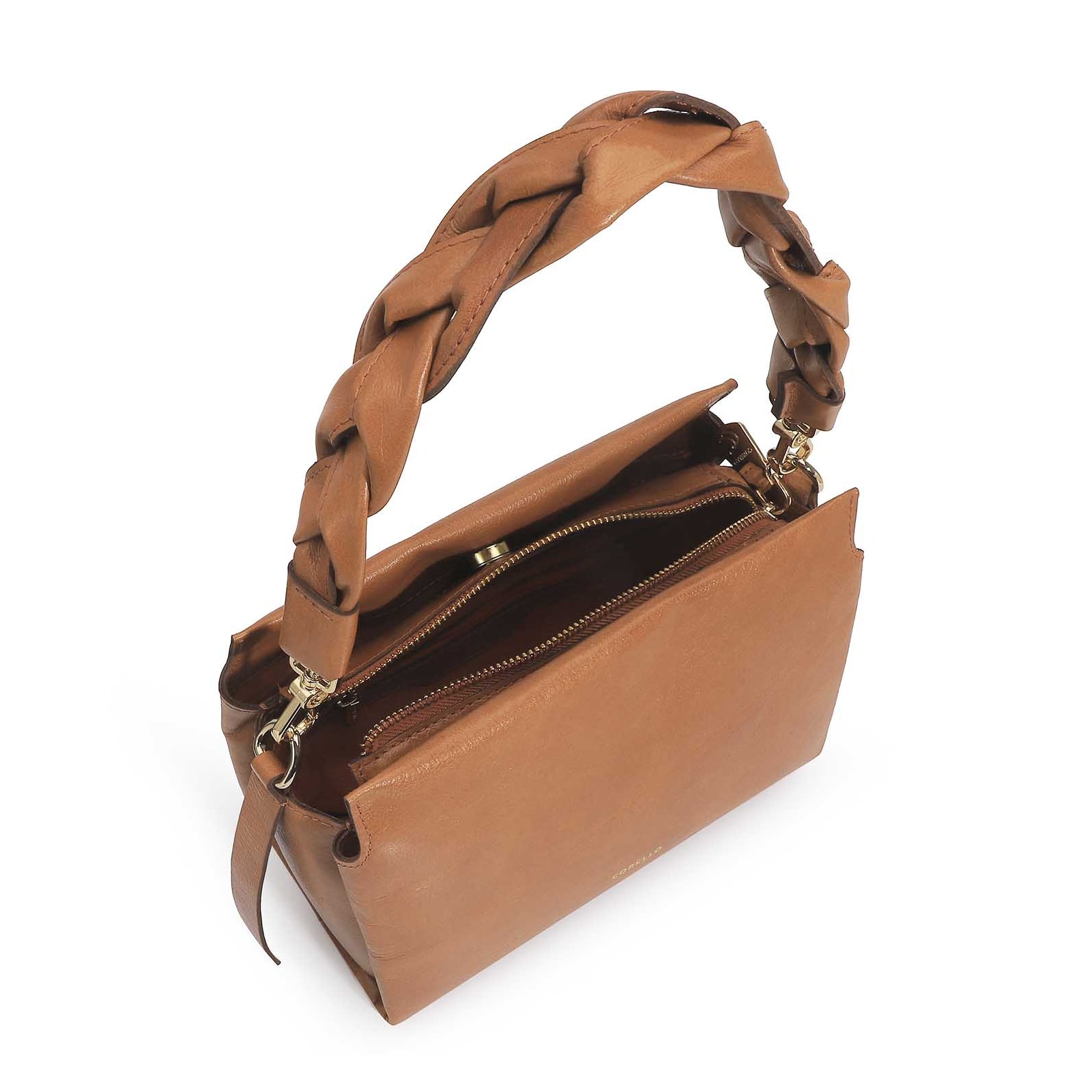 Bolsa De Mão Couro Caramelo