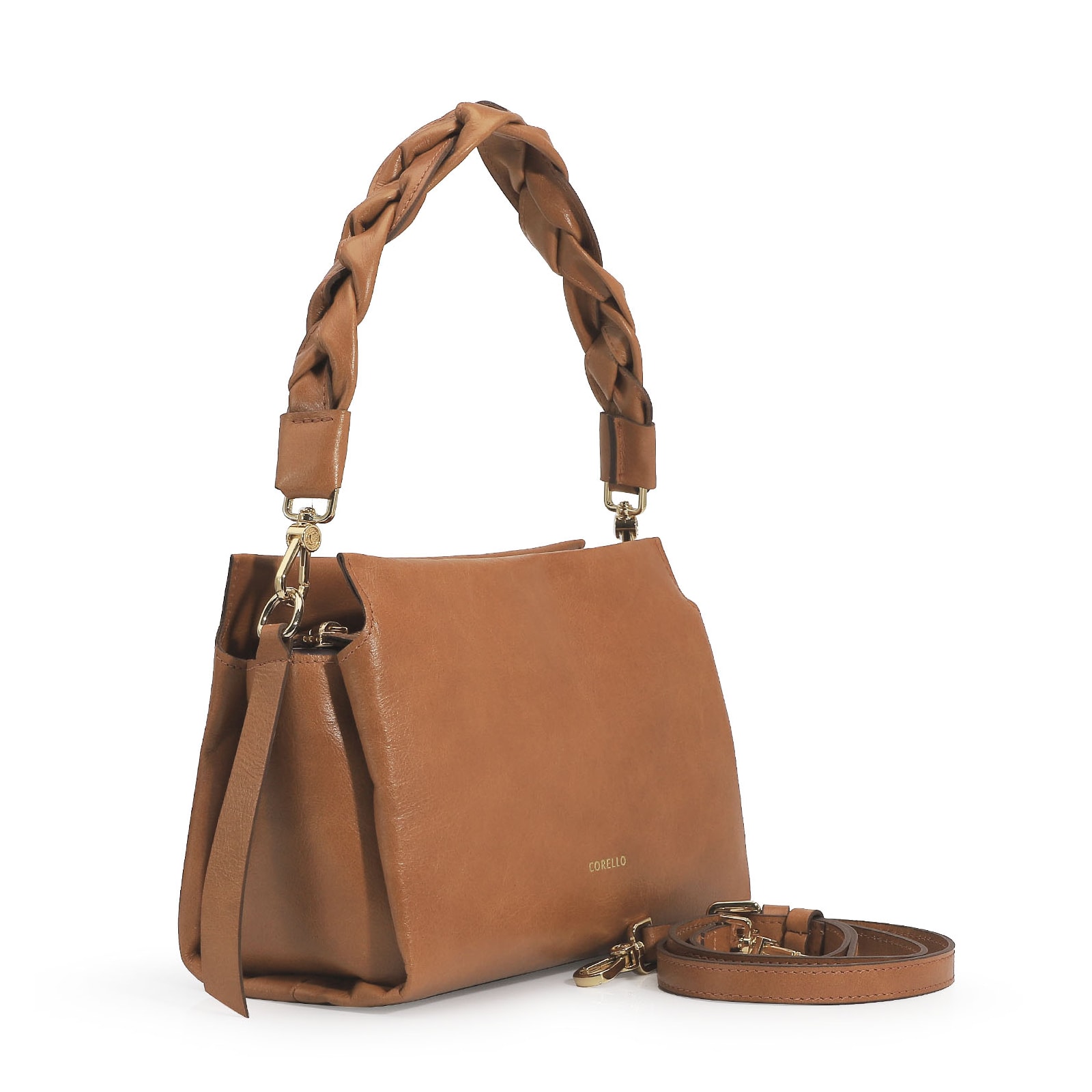 Bolsa De Mão Couro Caramelo