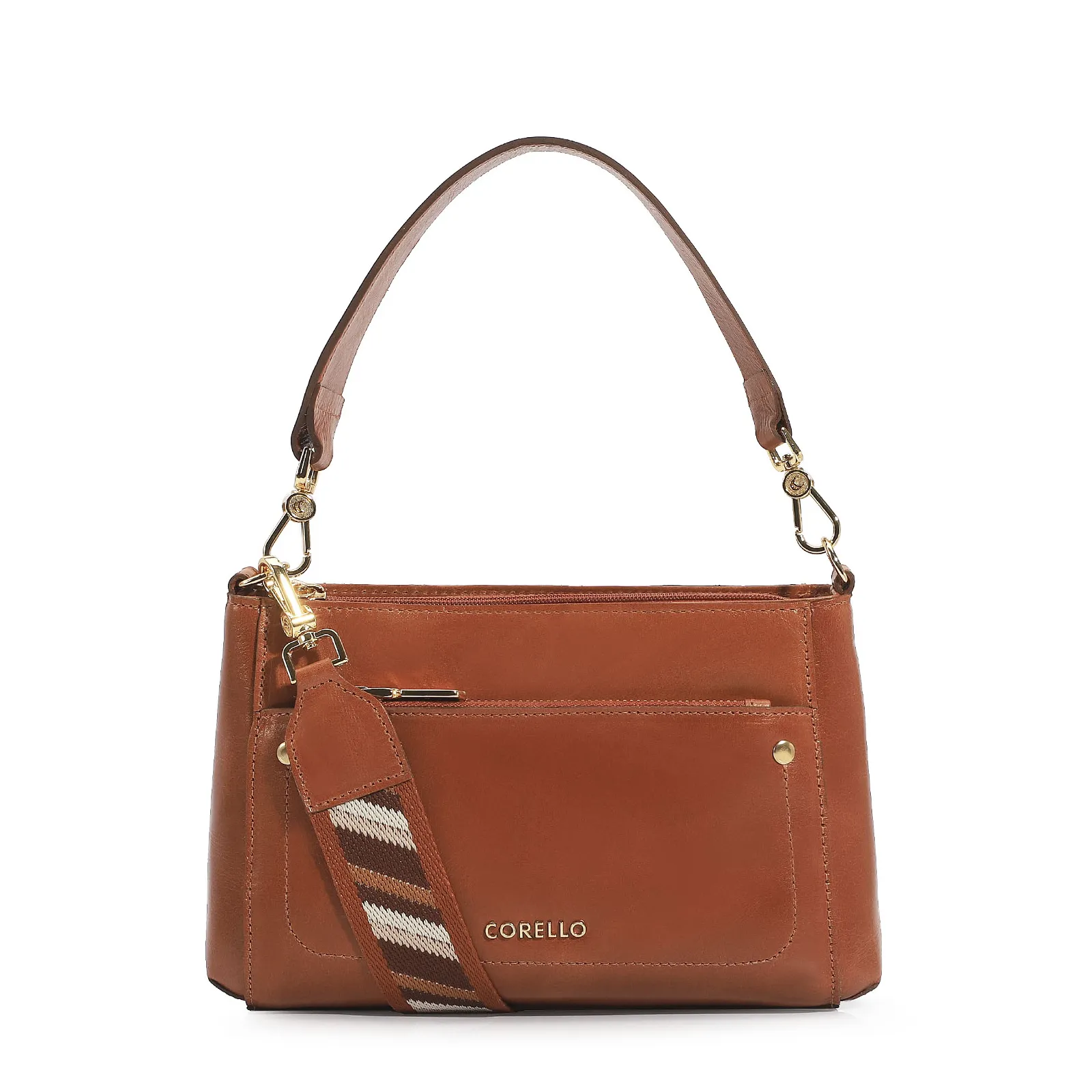 Bolsa De Mão Couro Caramelo