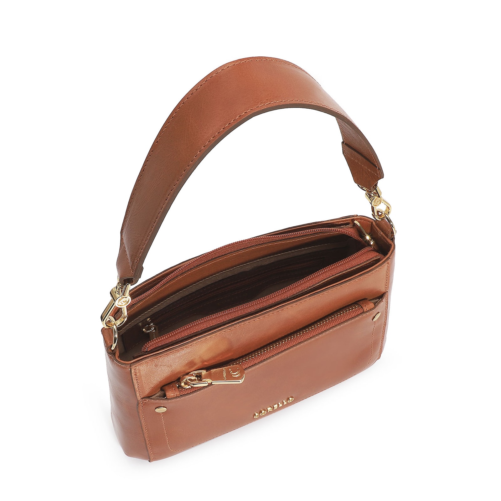 Bolsa De Mão Couro Caramelo