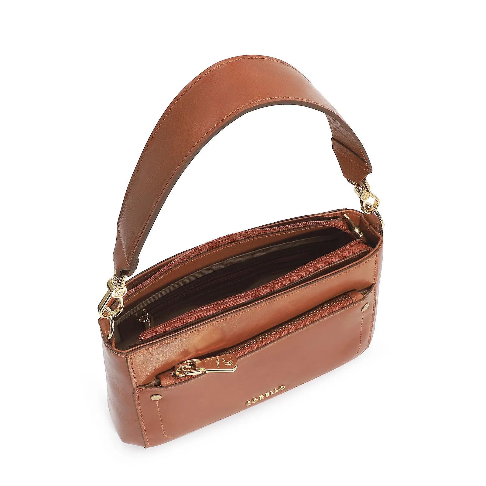 Bolsa De Mão Couro Caramelo