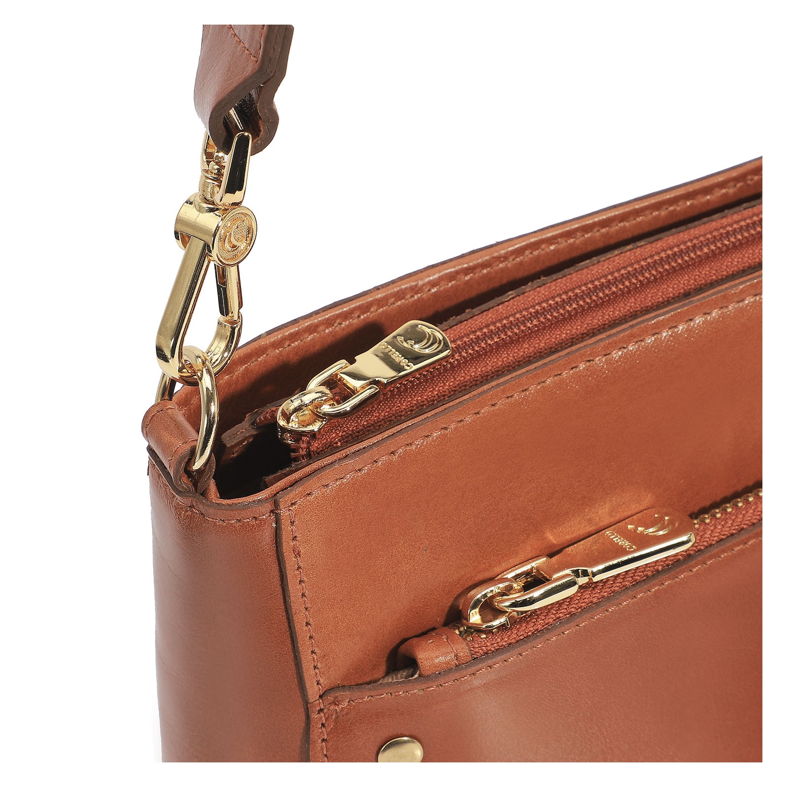Bolsa De Mão Couro Caramelo