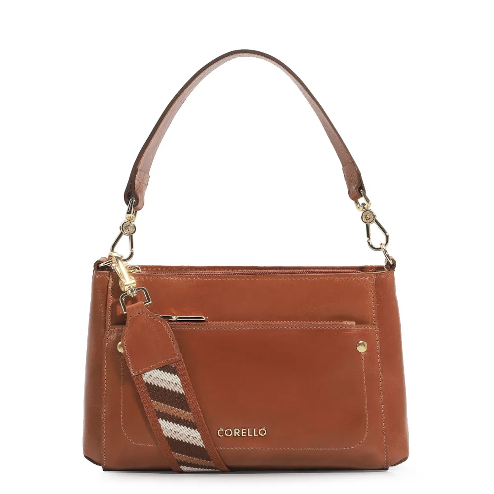 Bolsa De Mão Couro Caramelo