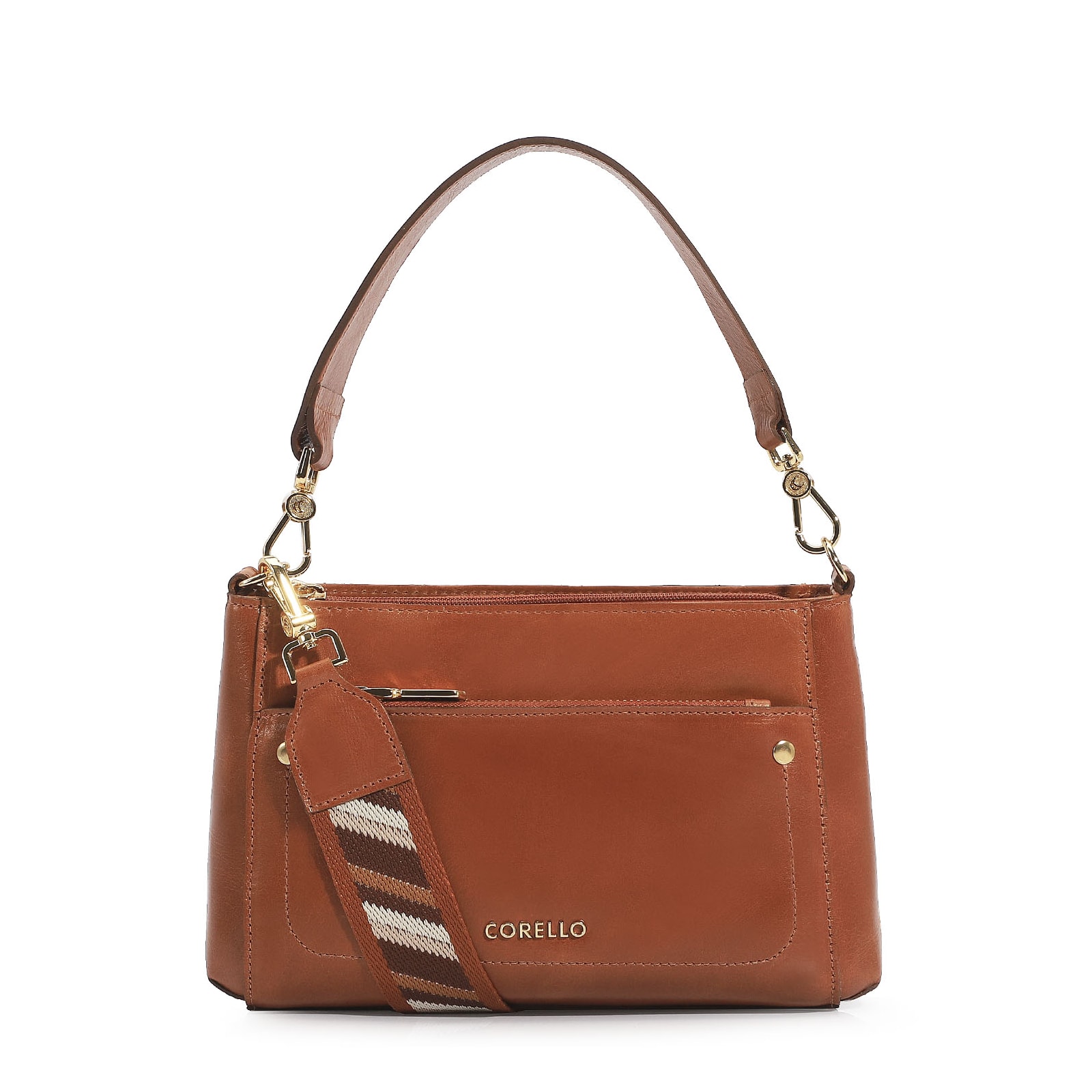 Bolsa De Mão Couro Caramelo