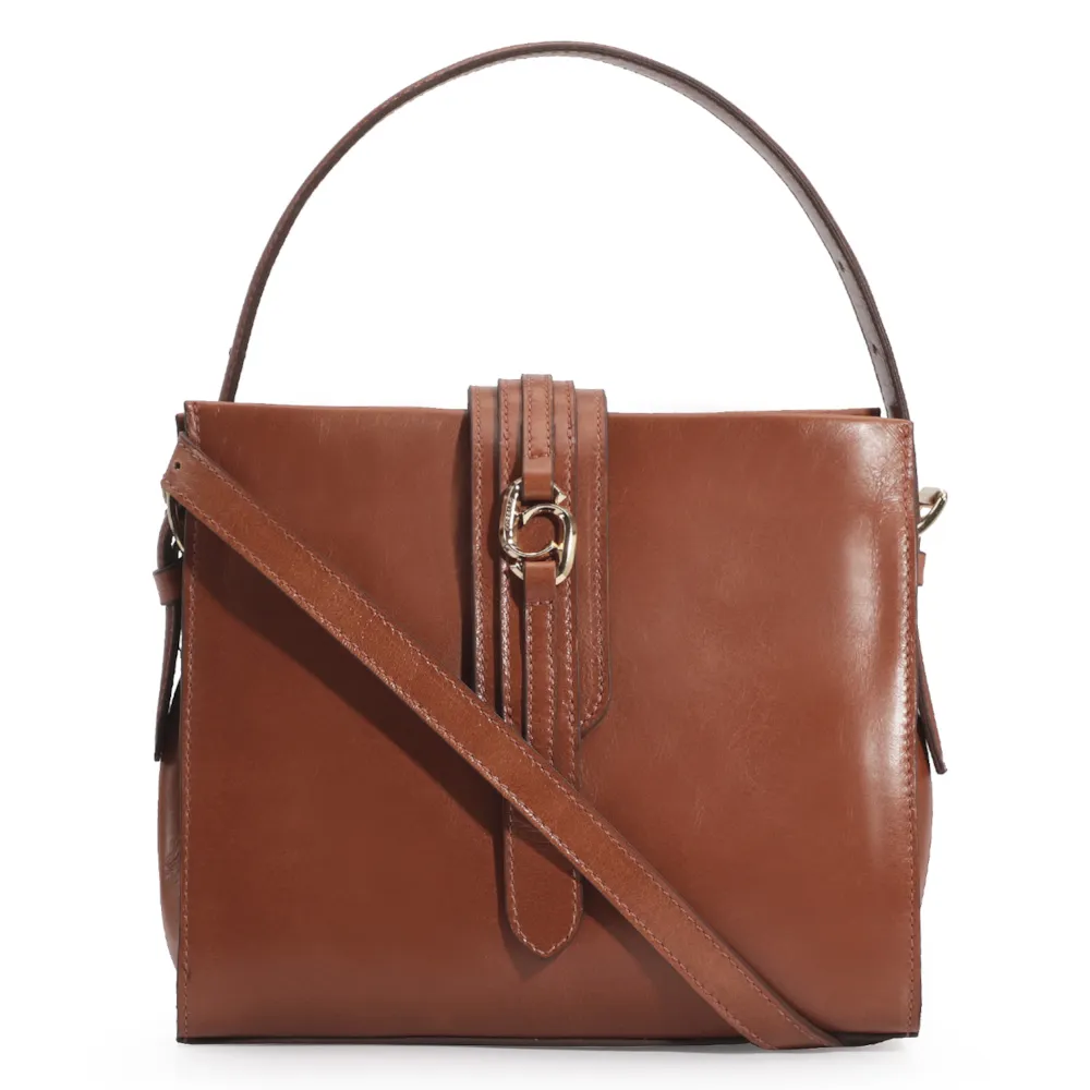 Bolsa De Mão Couro Caramelo