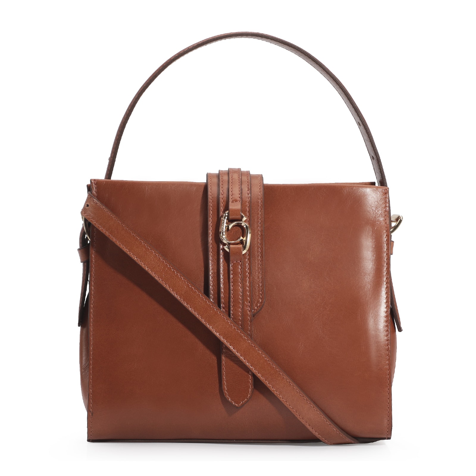 Bolsa De Mão Couro Caramelo