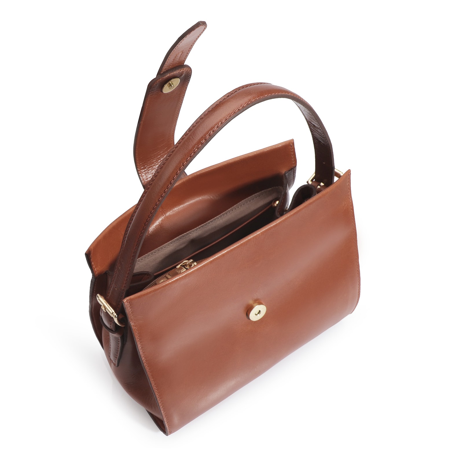 Bolsa De Mão Couro Caramelo