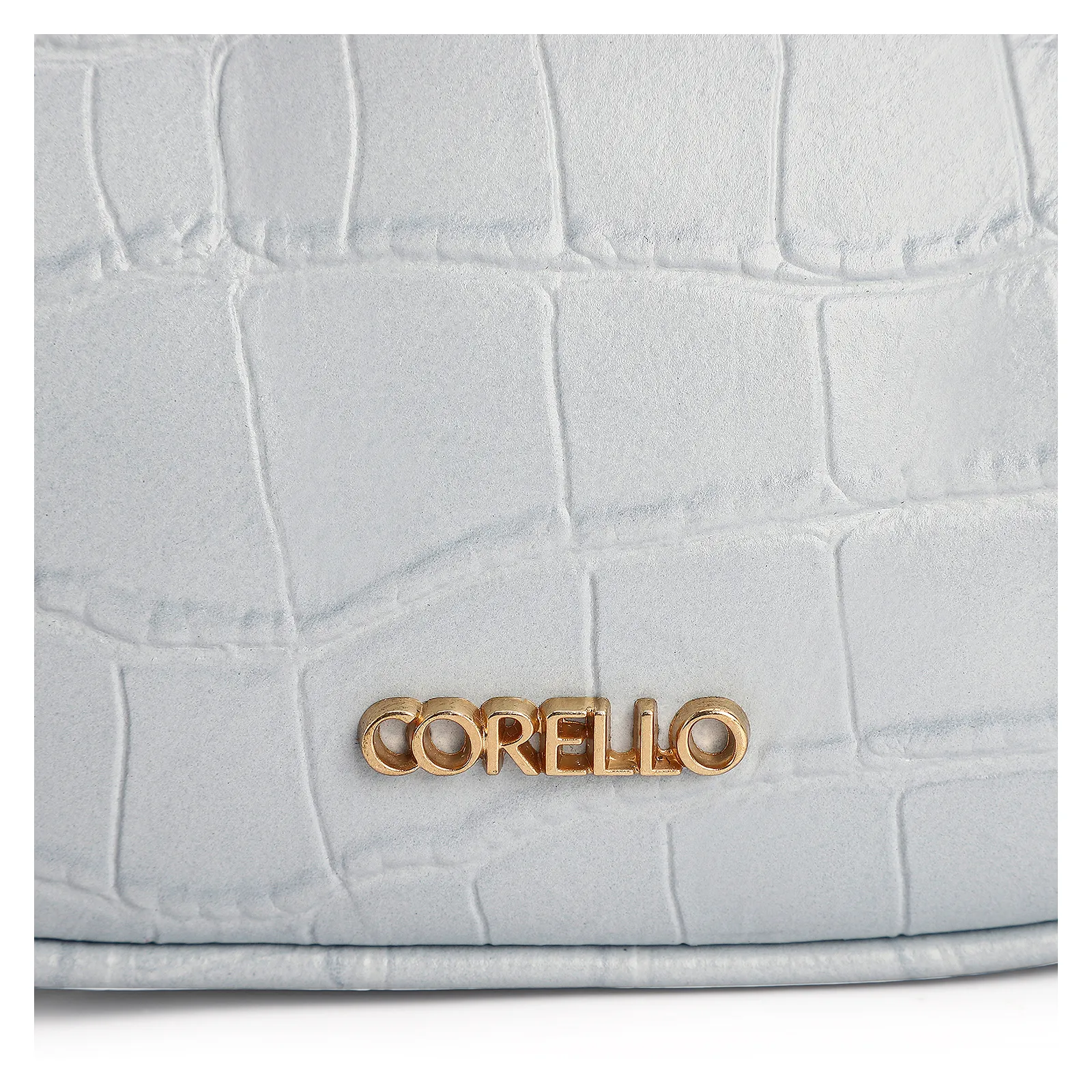 Bolsa De Mão Couro Croco Azul